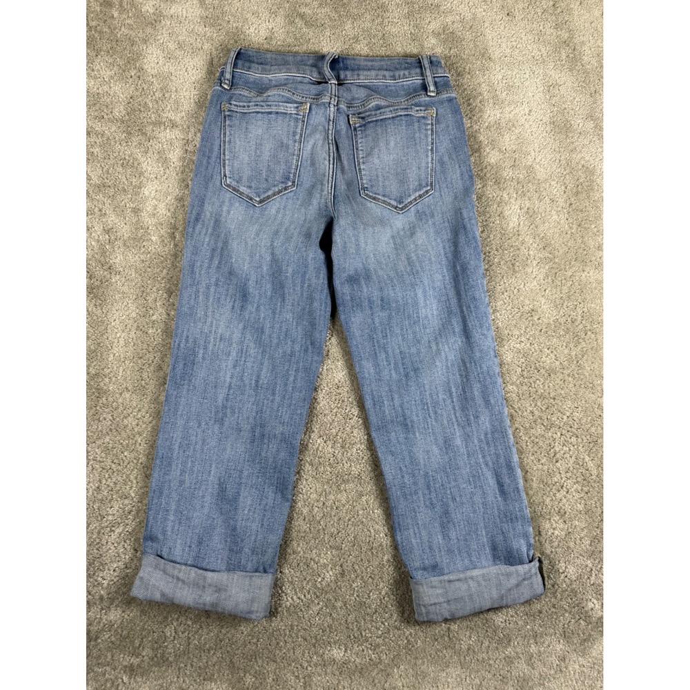 Simply Vera Vera Wang Womens Size 2 Blue Medium Wash Cuffed Crop Jeans Mid Rise - Picture 2 of 7